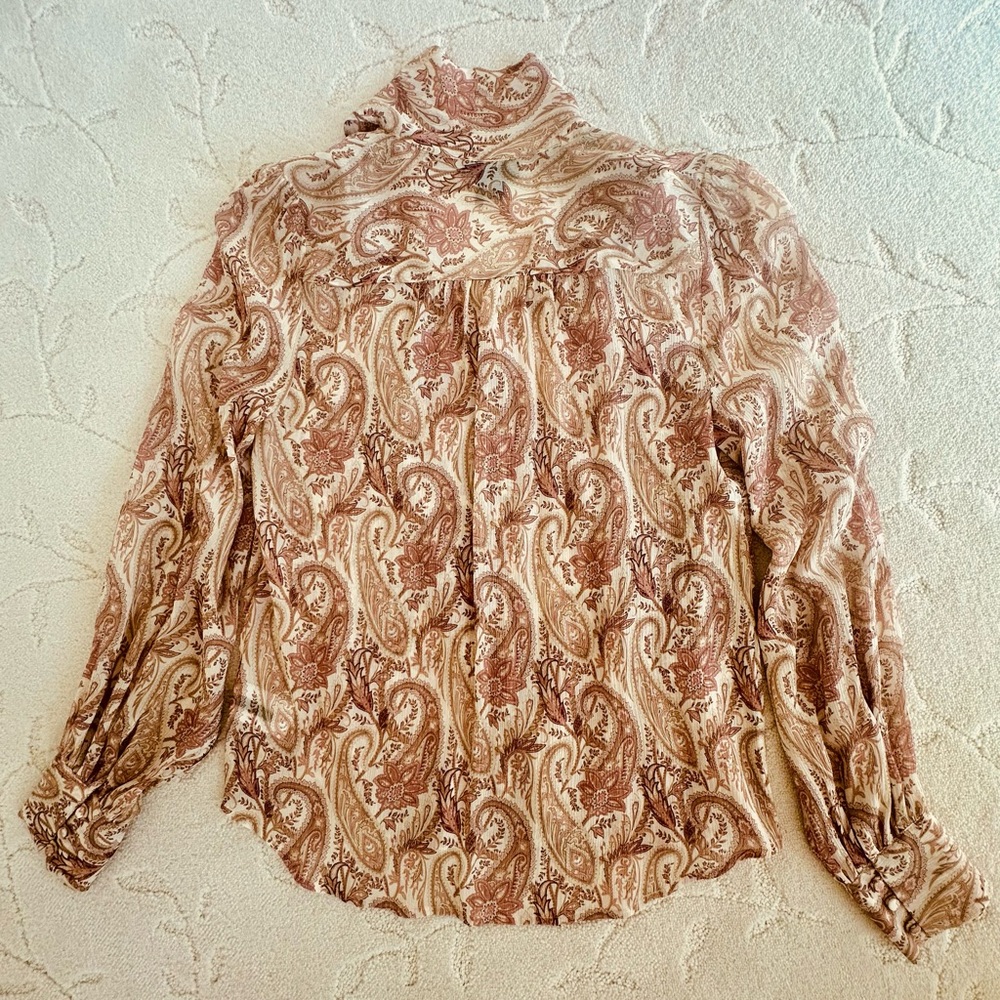 PAIGE Paisley Blouse - Tan and Cream
